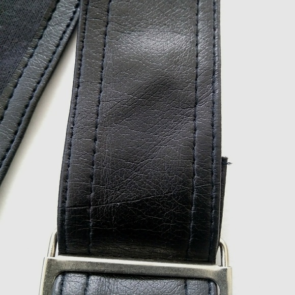 Black overall skort with pockets and buttons FAUX LEATHER - Picture 7 of 12